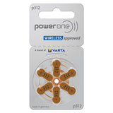 Powerone Hearing Aid Batteries, Size 312, 120 Batteries + Free Battery Case Keychain