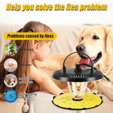 2 Pcs Sticky Flea Traps for Inside Your Home with 10 Sticky Discs & 4 Bulbs & 2 Charge Cables, 360° Flea Lights for Indoor, Non Toxic Pest Control Bed Bug Trap for Gnat Flea Cockroach, Black