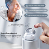 iBstone Rechargeable Hearing Aids for Seniors Adults, Digital Devices with 4 Programs for Optimal Hearing Experience, Smart Touch Operation, Quick Charge with Portable Charging Case, K22-E