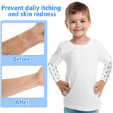 Bonuci 12 Pairs Eczema Sleeves for Kids Elastic Eczema Arm or Leg Sleeves Kids Arm Sleeves Toddler Scratch Sleeves Eczema Wet Wraps Soft UV Protection for Itch Relief Boy Girl (Small)