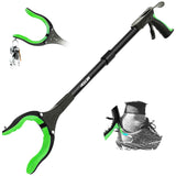 Jellas Reacher Grabber Tool, 90° Rotating Head, 32" Foldable Claw Grabber with Shoehorn, Reaching Assist Tool for Trash Pick Up, Litter Picker, RGSP01 (Green)