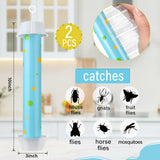 2 Pcs Sticky Fly Trap Fly Stick with Hanging Hook Adhesive Fly Catcher for Indoor Outdoor Trap Houseflies and Flying Insects Mosquito Bee Wasp Moth