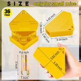 Qualirey 36 Pcs Mice Station with Keys Mouse Bait Stations Waterproof Mice Stations Outdoor Mice Traps Bait Boxes for Mice Indoor Outdoor, Bait Not Included, Suitable for Small Mice (Yellow)