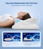 No More Aches Neck Pillow for Pain Relief, Adjustable Cervical Pillow for Neck Support with Armrest, Odorless Ergonomic Contour Memory Foam Pillows,Orthopedic Bed Pillow for Side Back Stomach Sleeping