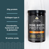 Ancient Nutrition Bone Broth Protein Powder, Salted Caramel, 19g Protein per Serving, Beef, Supports Healthy Skin, Gut Health, Joint Supplement, Gluten Free, Paleo and Keto Friendly, 20 Servings