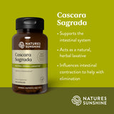 Nature's Sunshine Cascara Sagrada Capsules - Promotes Intestinal Support for a Healthy Colon - 100 Capsules (50 Servings)