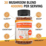 Mushroom Gummies 4000mg -30 Mushroom Blend Gummies with Lions Mane,Cordyceps,Reishi and Ashwagandha-Mushroom Supplement Gummy for Immune Health,Energy, Aging,Mood,Clarity & Cognitive,Vegan,120 Gummies