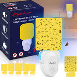 Flying Insect Trap Plug-in, New Upgrade Gnat Traps for House Indoor, Safe Non-Toxic Gnat Killer Fly Catcher UV Light Attractant Blue Bug Light Trap with Sticky Pad for Gnats, Moths, Flies 1 Pack