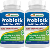 Best Naturals Probiotic 10 Strains 30 Billion Shelf Stable 120 Veggie Caps (120 Count (Pack of 2))