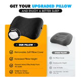 Hikenture Camping Pillow with Removable Cover - Ultralight Inflatable Pillow for Neck Lumbar Support - Upgrade Backpacking Pillow - Washable Travel Air Pillows for Camping, Hiking, Backpacking (Black)