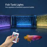 SZMiNiLED Submersible Aquarium Light, Fish Tank Light with Air Bubble Hole, RGB Color Changing Brightness Adjustable IP68 Waterproof Remote Control LED Light for Aquarium Fish Tank 20 inch