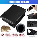 4 Pack Rat Bait Stations Large Rodent Bait Station with Key Reusable Mouse Bait Stations Mice Bait Blocks Heavy Duty Bait Boxes for Outdoor Rodents Mice Bait Blocks, Bait Not Included (Black)