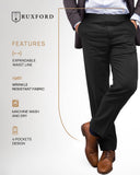 Ruxford Mens Elastic Waist Pants for Seniors - Adaptive Mens Pants for Elderly | Elastic Waist Pants for Men | Senior Elastic Waist Pants Black