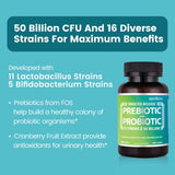 Zentastic Probiotics & Prebiotics Supplement - 50 Billion CFU - for Men & Women’s Immune & Digestive Health - 16 Strains - Shelf Stable - 180 Delayed Release Veggie Capsules