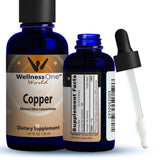 WellnessOne Liquid Copper Supplements - Immune Support Copper Sulfate Also Great for Joint, Nerve & Bone Health - Copper Supplement Drops Maximizes Iron Absorption for Kids, Men & Women - 1.67 fl oz