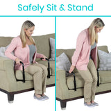 Vive Stand Assist - Mobility Standing Aid Rail for Couch, Chair - Assistance Handle for Patients, Elderly, Seniors and Disabled - Safety Grab Bar for Sitting, Sofa, Home - Adjustable, Portable Device