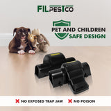 Filpestco Set of 2 Professional Grade Extra Large Tunnel Rat Snap Traps, Mouse Trap, Reusable Trap, Heavy Duty for Indoor and Outdoor Pest Control Rodent Solutions