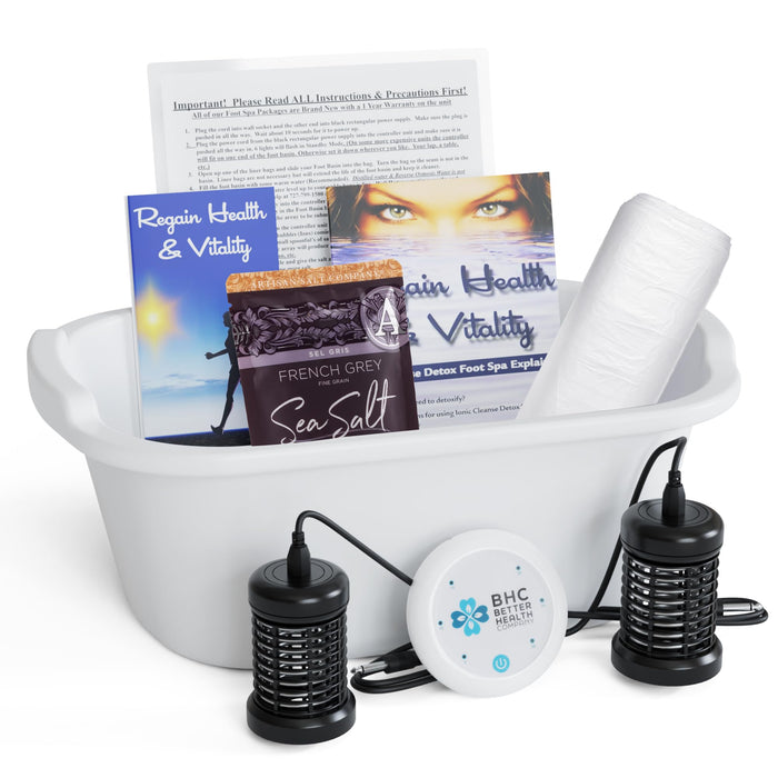 Ionic Foot Cleanse Ion Detox Foot Bath Machine. Foot Spa Bath for Home Use. Free Regain Health & Vitality Booklet & Brochure!