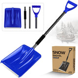 Snow Shovel, 2024 New Upgrade Snow Shovels for Car Driveway Snow Removal, Lightweight Portable Adjustable Large Capacity Shovel Perfect for Garden, Camping, Snowman Playing and Emergency(Blue)