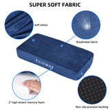 Knee Scooter Pad Cover, Comes With 2'' of Highly Resilient Memory Foam, Soft and Comfortable Knee Scooter Cushion, Removable Memory Foam, Machine Washable Cloth Cover, Fits Any Knee Scooter （Blue）