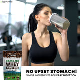Opportuniteas Coffee Whey Protein Powder - Low Carb & Keto Friendly - Grass Fed Whey Isolate + Colombian Coffee - 60 mg Caffeine for Energy - Pre or Post Workout Drink Mix, Shake & Smoothies - 1 lb