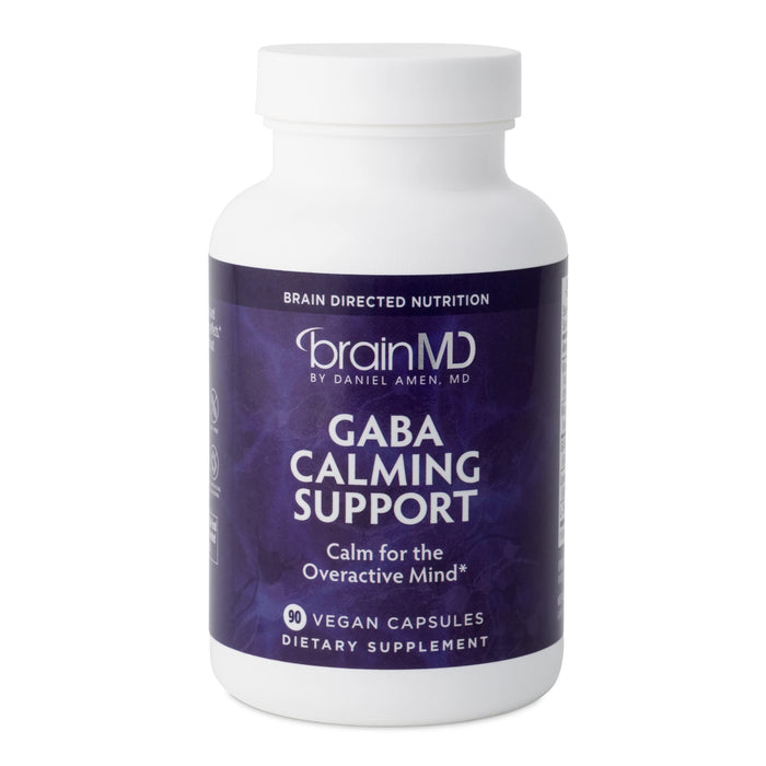 Dr Amen BrainMD GABA Calming Support - 90 Capsules - Promotes Relaxation - Contains Magnesium, Vitamin B6 & Lemon Balm - 90 Servings