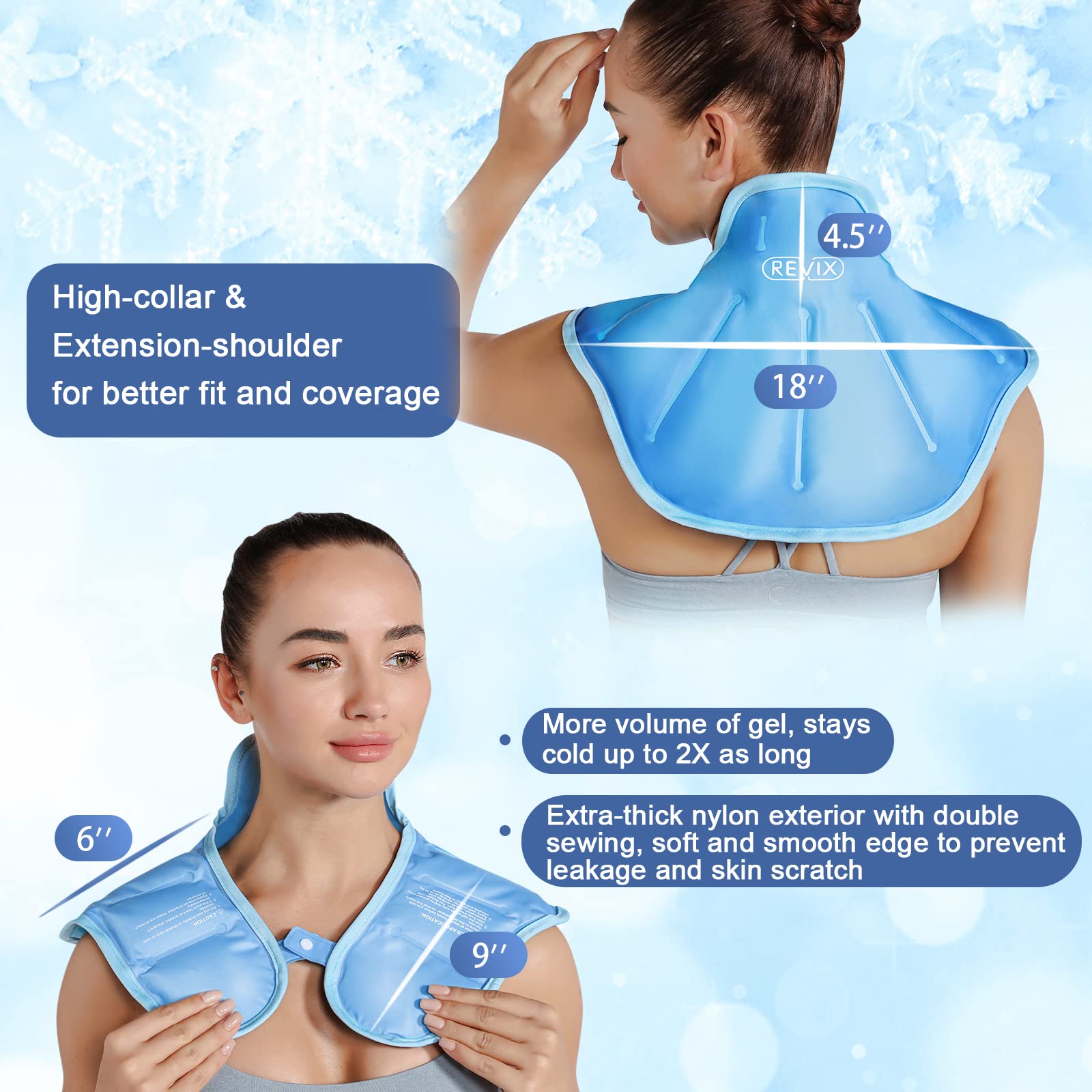 REVIX Ice Pack for Neck and Shoulders Upper Back Pain Relief, Large Ne ...