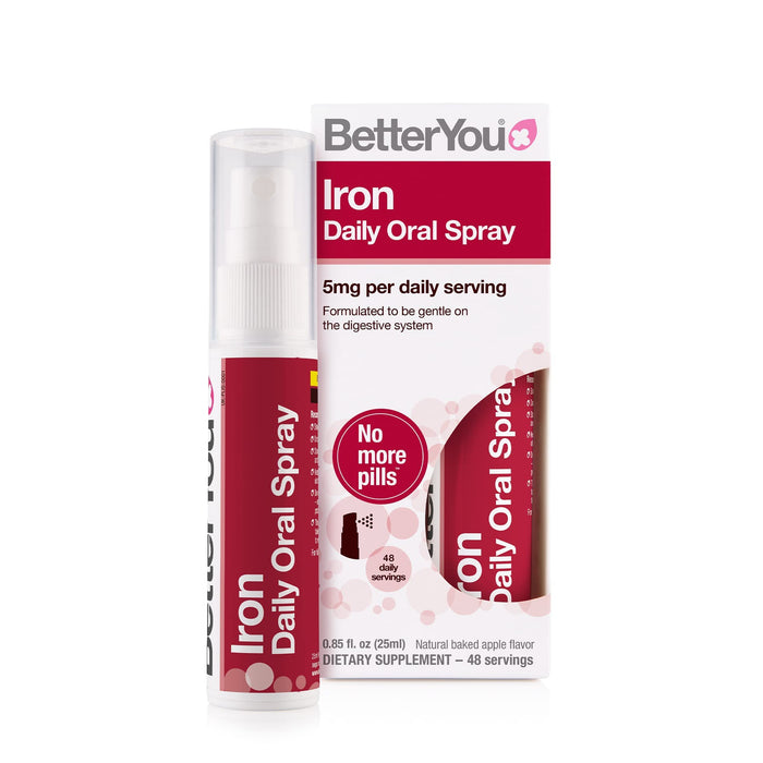 BetterYou Iron 5 Oral Spray - Natural Liquid Vitamin Supplement - Daily Iron Supplement Vitamin Spray - Easy, Tasty Alternative to Pills - 0.85 oz