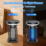 ZECHUAN Solar Bug Zapper Outdoor Waterproof, Portable Pest Control Electric Mosquito Zapper Killer with Panel Sensor, Rechargeable Insect Trap Fly Zapper for Home, Patio, Backyard, Camping