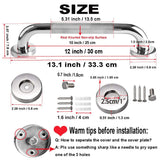 12 Inch Anti Slip Shower Grab Bar Handle, ZUEXT Chrome Finish Stainless Steel Bathroom Grab Bar, Knurled Bathroom Balance Bar,Safety Hand Rail Support,Handicap Elderly Injury Senior Assist Bath Handle