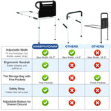 Bed Rails for Elderly Adults Safety - Adjustable Bed Cane with Non-Slip Ergonomic Handle and Storage Pocket, Stable Bed Assist Rails for Seniors Hold up to 400 Lbs and Fit All Beds, Tool-Free Assembly