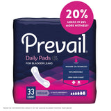 Prevail Ultimate Absorbency Incontinence Bladder Control Pads for Women, Regular Length, 33 Count