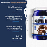 Gaspari Nutrition Proven Egg, 100% Egg White Protein, 25g Protein, Keto Friendly, Dairy Free, Lactose Free, Soy Free (2 lbs, Chocolate)