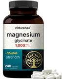 Magnesium Glycinate Supplement 1,000mg | 500mg Per Capsule, 240 Pills | 100% Chelated & Purified – Non-GMO & Gluten Free