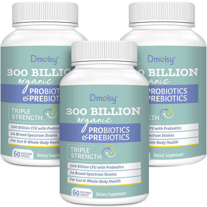 300 Billion CFU Probiotics - Probiotics for Women and Men, 12 Probiotic Strains Plus Prebiotic, Max Potent for Overall Digestive & Gut Health, Immune Support, Shelf Stable - 180 Capsules