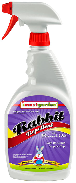 I Must Garden Rabbit Repellent: Mint Scent Rabbit Spray for Plants & Lawns – 32 oz. Ready to Use