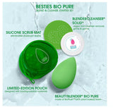 beautyblender Besties BioPure Blend & Cleanse Set – Makeup Sponge & Makeup Sponge Cleaner, Professional Blending Application, Vegan & Cruelty Free, Made in the USA
