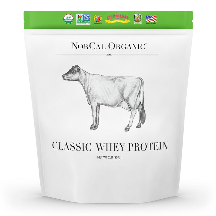 NorCal Organic - Whey Protein - 100% Grass-Fed and Grass-Finished - UNFLAVORED - Lecithin-Free - 2lb Bulk