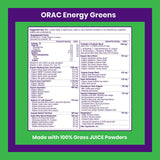 Paradise ORAC Energy Greens Powder Extract, Super Antioxidants, Probiotics for Gut Health & Digestion, Vitamin C for Immunity, with Spirulina & Chlorella, Non-GMO, Gluten Free, 60 Servings
