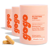 GOGO Bloating & Gas Digestive Relief, 30 Servings (Pack of 3) - Supplements with Digestive Enzymes, Bromelain, Ginger Root, & Milk Thistle - Supports Bloating Relief & Reduces Water Retention