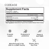 Codeage Akkermansia Muciniphila Probiotic Supplement - 3-Month Supply of Akkermansia Probiotic & Chicory Inulin - Daily Synbiotic Probiotic Chicory Root - 100 Million AFUs - Gluten-Free - 90 Capsules