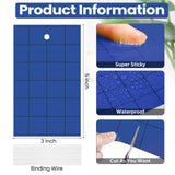 Qualirey 100 Pcs Sticky Trap for Gnats 3 x 5'' Dual Side Sticky Fruit Fly Trap with Tie Plant Sticky Trap for Flying Insect Fungus Bugs Flying Sticky Trap Sticky for Indoor (Dark Blue)