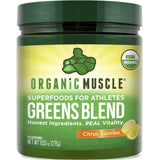 Organic Muscle Superfood Greens Powder Drink Mix - Organic Super Green Detox Supplement for Gut & Digestive Health with Spirulina, Chlorella, Probiotic & Prebiotic - Vegan & Non-GMO, 30 Servings