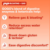 GOGO Bloating & Gas Digestive Relief - Digestive Enzymes for Bloating Relief & Water Retention Reduction - Gas Relief Supplements with Bromelain, Ginger Root, & Milk Thistle - 30 Servings (Pack of 1) 