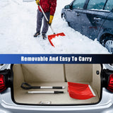 Large Portable Snow Shovel for Driveway: 52-Inch Extended Lightweight Snow Shovel for Snow Removal - Wide Snow Shovel with Ergonomic D-Grip Handle and Durable Aluminum Blade for Garden, Car, Camping