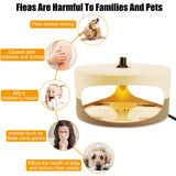 Flea Trap, Indoor Sticky Flea Trap with 2 Glue Discs Odorless Non-Toxic Natural Flea Killer Trap Pad Bed Bug Trap Light Bulb Pest Control for Home House Inside, Safe for Children Pet Dog Cat 1 Pack