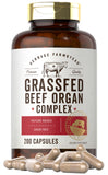 Grass Fed Beef Organ Complex | 200 Capsules | Pasture Raised, Grain Free Supplement | with Desiccated Liver, Kidney, Pancreas, Heart, Spleen | Non-GMO, Gluten Free | by Herbage Farmstead