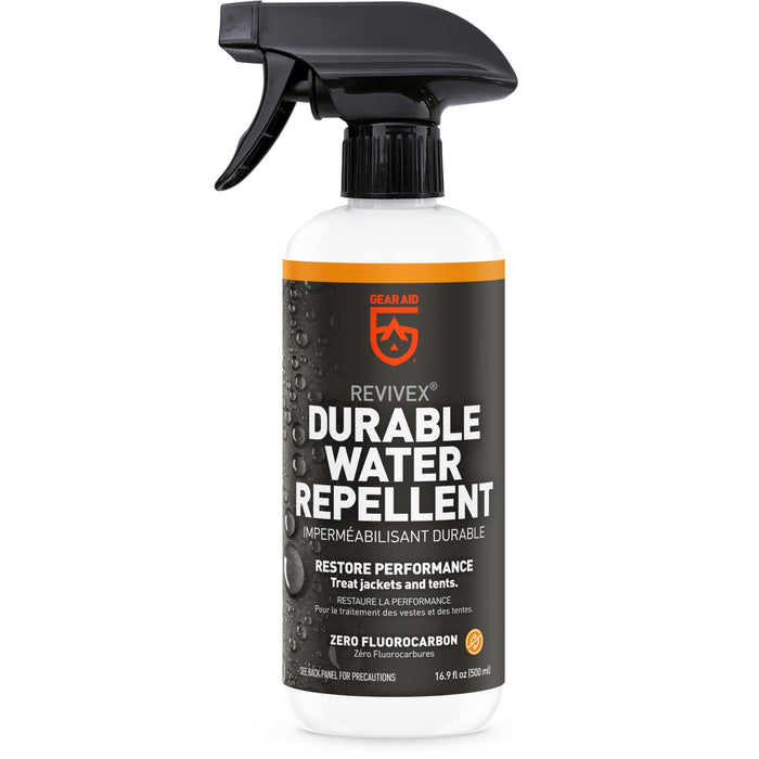 GEAR AID Revivex Durable Water Repellent (DWR) Spray for Waterproofing, Restoring Performance on Nylon Jackets, Gore-TEX, Paddle and Camping Gear, Non-aerosol 16.9 oz