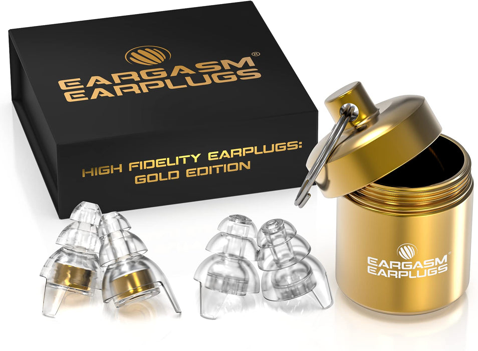 Eargasm High Fidelity Earplugs for Concerts Musicians Motorcycles Noise Sensitivity Conditions and More (Premium Gift Box Packaging) (Gold)