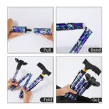 Walking Cane ATMTV Cane for Woman | Mobility & Daily Living Aids | 5-Level Height Adjustable Walking Stick | Comfortable Plastic T-Handle Portable Folding Cane with Replace Tip Violet Printing